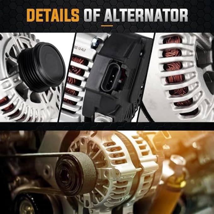 ILONPA Alternator Replacement Compatible with Chevrolet Cavalier 2002-2005, Pontiac Sunfire, Grand Am 2002-2005 2.2L, Saturn ion VUE 2002-2007, Malibu 2004-2005, Oldsmobile Alero 02-04 Replace AVA0001 - Image 4