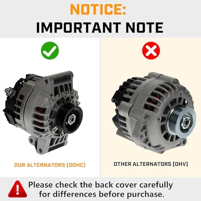 ILONPA Alternator Replacement Compatible with Chevrolet Cavalier 2002-2005, Pontiac Sunfire, Grand Am 2002-2005 2.2L, Saturn ion VUE 2002-2007, Malibu 2004-2005, Oldsmobile Alero 02-04 Replace AVA0001 - Image 2