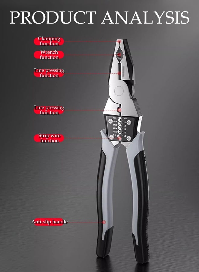 DUNISO Multi-Function 3Pcs Pliers Set, Including 6 Inch Cutting Pliers, 6 Inch Combination Pliers and 6 Inch Diagonal Nose Pliers,Professional Hand Tool for Cutting, Crimping Stripping, Gripping and Coiling - Image 5