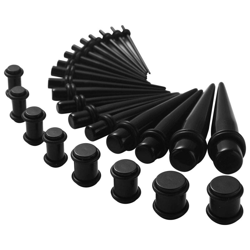 JDXN Ear Stretching Kit 14G to 00G - 50 Pieces Acrylic Tapers Silicone Tunnels Plugs Gauges Expander Set for Ear Piercing Jewelry Men Women - Image 2