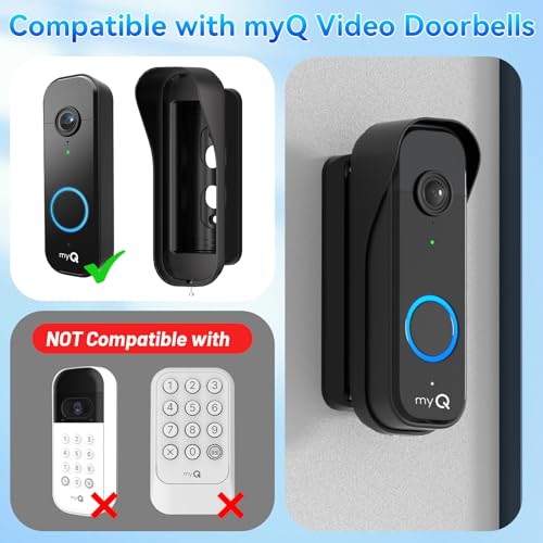 Aaeytby Doorbell Mount for myQ Video Doorbell Camera, Adjustable Left/Right Viewing Angle(40 to 140), Weatherproof Mounting Bracket, Anti-Blocks Motion Sensor, Compatible with Homes, Apartments, Dorms-Black - Image 3