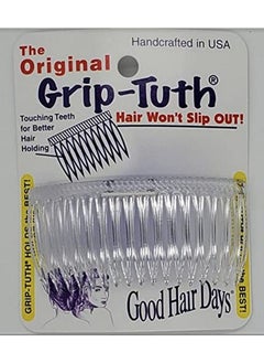 Good Hair Days The Original Griptuth Hair Combs Set Of 2 40817 Clear 3 1/4" Wide  - Image 1