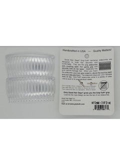 Good Hair Days The Original Griptuth Hair Combs Set Of 2 40817 Clear 3 1/4" Wide  - Image 3