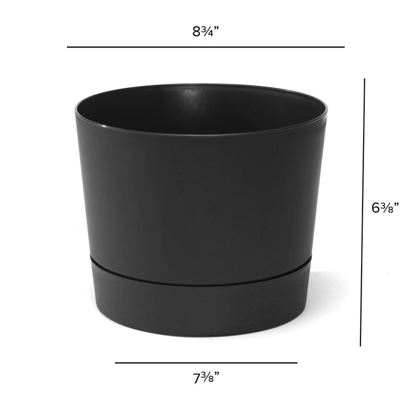 Root & Vessel Majestic Mid-Century Modern Low Profile Cylinder Pot, Matte Black, 8.5" - Image 5