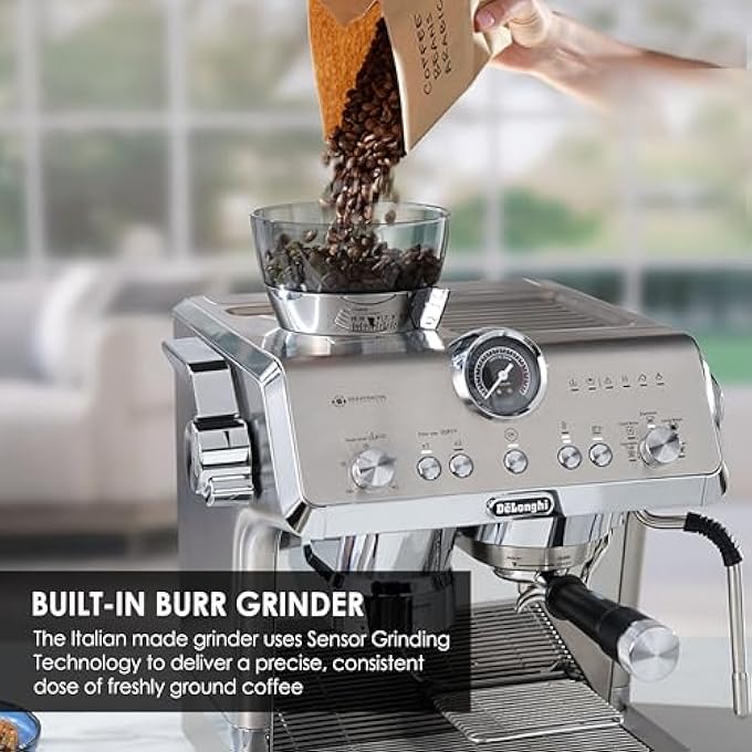 ديلونجي آلة تحضير القهوة الباردة La Specialista Opera شبه آلية لتحضير قهوة الإسبريسو مع مطحنة مدمجة، ضغط ذكي، استخلاص بارد، ضغط 15 بار، 15 إعدادًا قابلًا للتعديل Ec9555M - Image 3