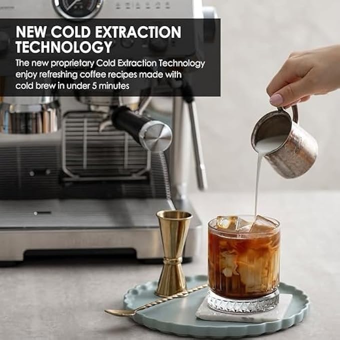 ديلونجي آلة تحضير القهوة الباردة La Specialista Opera شبه آلية لتحضير قهوة الإسبريسو مع مطحنة مدمجة، ضغط ذكي، استخلاص بارد، ضغط 15 بار، 15 إعدادًا قابلًا للتعديل Ec9555M - Image 4