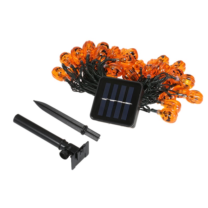 Halloween Pumpkin String Lights Solar 40LED 26FT LED String Lamps Holiday Party Decoration Lights for Courtyards Shop Windows Stores Trees - Image 2