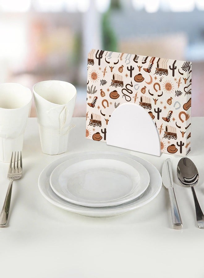 MCIAONE 200 Pcs Western Cowboy Paper Napkins Brown Wild West Rodeo Disposable Luncheon Napkins Wild West Disposable Hand Towels Cowgirl Paper Napkin Decorative Cowboy Party Decor Cocktail Napkin Baby Shower - Image 5