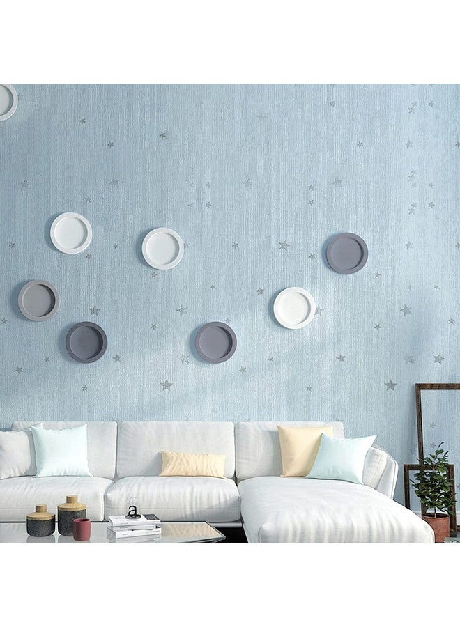 wolpin Wall Stickers Wallpaper Living Room Hall (45 x 300 cm) Self Adhesive Blue Textured Stars Modern Pattern, Kids Room Decoration, Blue - Image 2