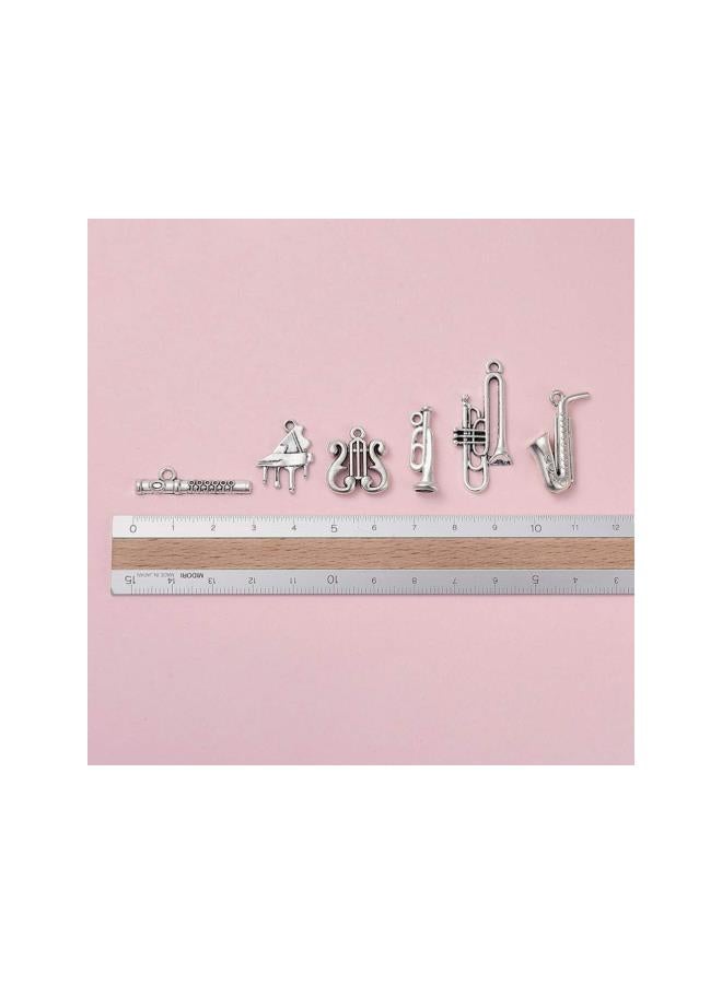 klarako 48pcs Alloy Musical Instrument Pendant Charms Antique Silver Charms DIY Craft Jewelry Making Accessories for Necklace Bracelet Earrings Keychain  - Image 2