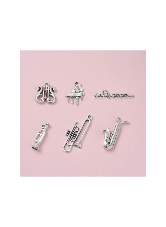 klarako 48pcs Alloy Musical Instrument Pendant Charms Antique Silver Charms DIY Craft Jewelry Making Accessories for Necklace Bracelet Earrings Keychain  - Image 3