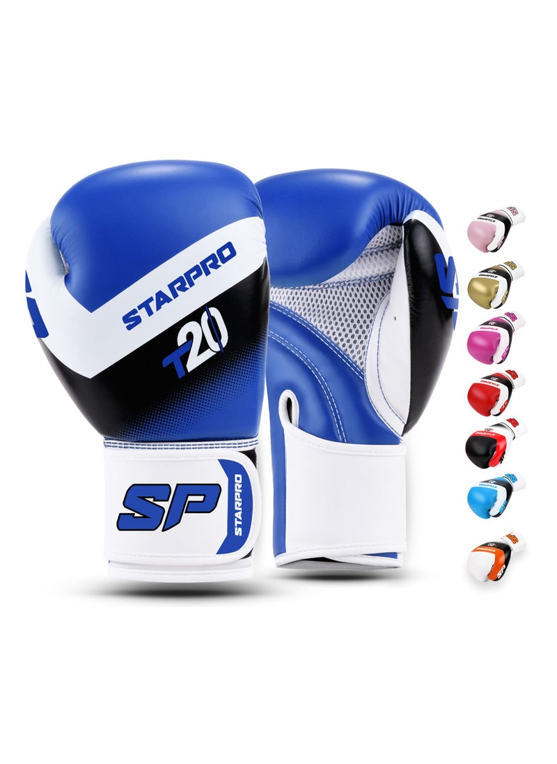 Starpro T20 Boxing Gloves - 8Oz 10Oz 12Oz 14Oz 16Oz - Vegan Leather Gloves For Training Sparring With Waterproof Lining - Breathable Mesh - Hand Protection  - Image 1