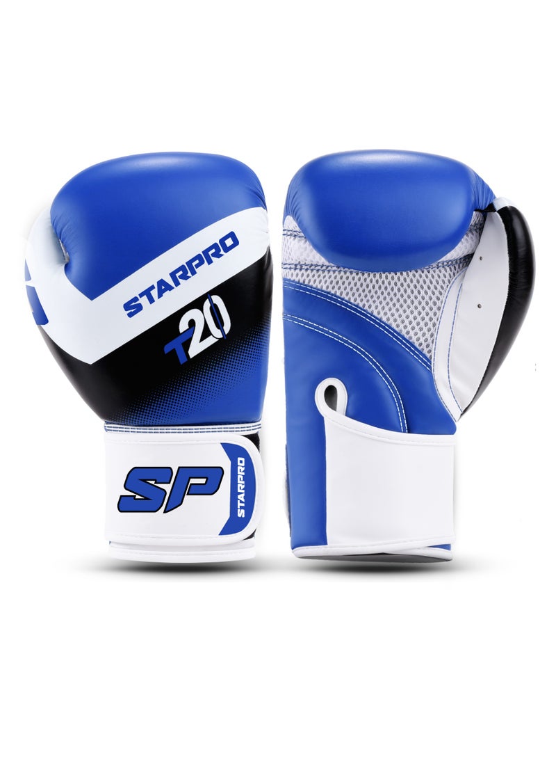 ستاربرو قفازات الملاكمة Starpro T20 - 8oz 10oz 12oz 14oz 16oz - قفازات جلدية نباتية للتدريب مع بطانة مقاومة للماء - شبكة مسامية - حماية اليد - Image 1