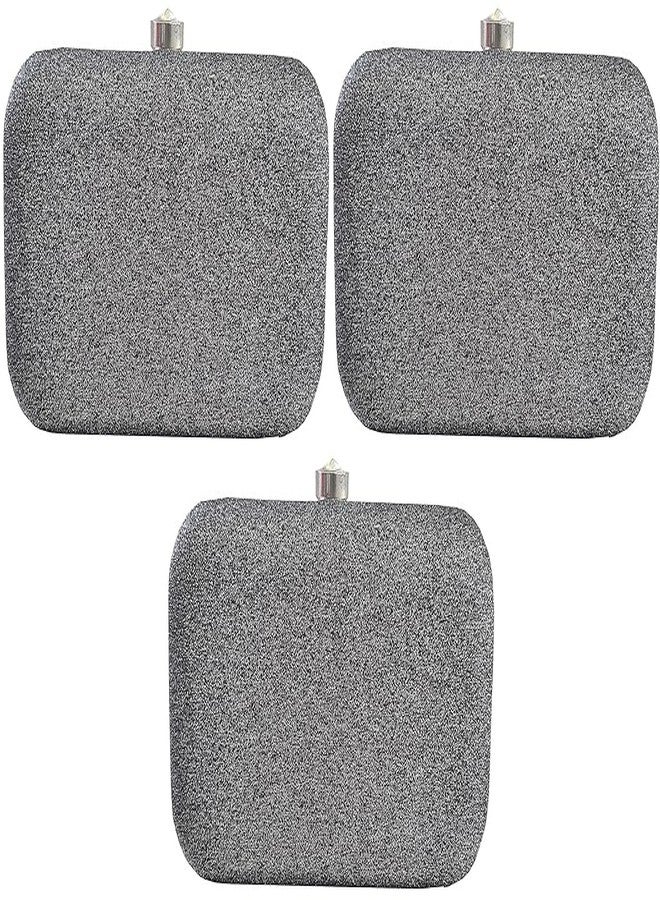 حقيبة يد نسائية رمادية لامعة مزينة بالترتر من دوقة، مناسبة للحفلات والمناسبات الخاصة (عبوة من 3 قطع)