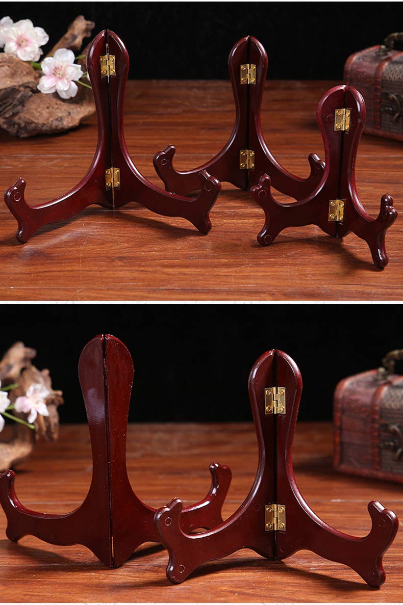 Onwon Wooden Easel Mahogany Finish Display Stand Plate Holder Picture Frame Folding Display Stand (6 inches) - Image 4