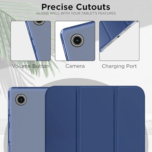 Robustrion Cover for Samsung Galaxy Tab A11 8.7 inch/Tab A9 8.7" Cover Case, Flip Stand Cover Case for Samsung Galaxy Tab A9 / A11 Tablet Cover with Transparent Back - Navy - Image 4