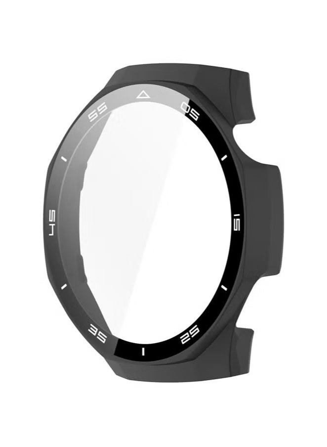 Huawei Watch GT5 46mm Pro Watch Hard PC Case with Tempered Glass Screen Protector Compatible with Bumper Guard Protective Cover Touch Sensitive Film(Black)  - Image 1