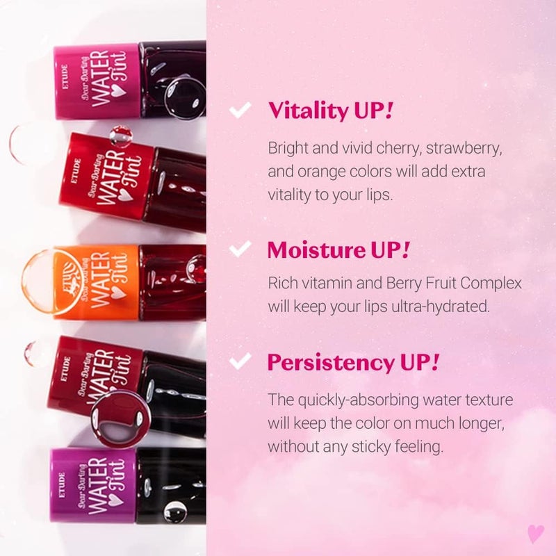 Dear Darling Water Tint Cherry Ade 2 Set (21AD) | Vivid Color Lip Stain with Moisturizing Weightless & Non-sticky Finish Lip Stain | Smudge-proof & Lightweight Lip Tint | K-beauty - Image 4