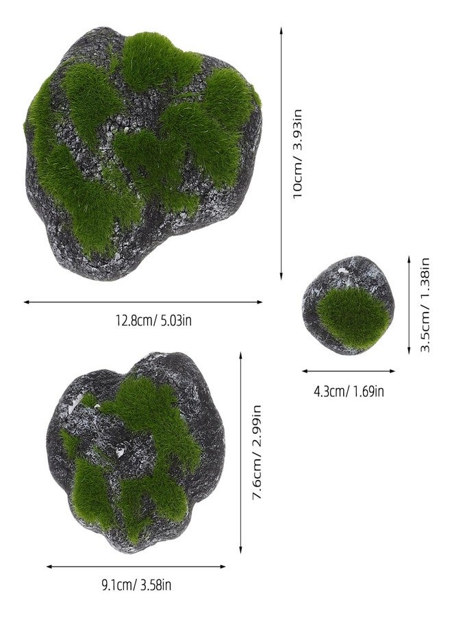 PRETYZOOM 6pcs Small Artificial Moss Rocks Lifelike Faux Covered Stones Fairy Garden Decoration Crafts Accessories Terrarium Landscaping Bonsai Landscapes Supply - Image 2