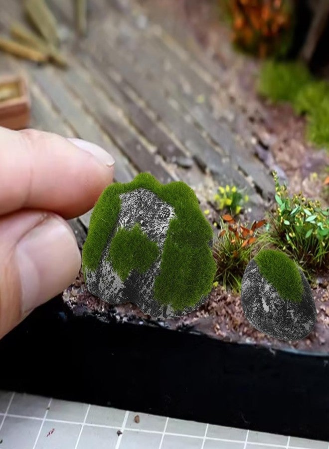 PRETYZOOM 6pcs Small Artificial Moss Rocks Lifelike Faux Covered Stones Fairy Garden Decoration Crafts Accessories Terrarium Landscaping Bonsai Landscapes Supply - Image 4