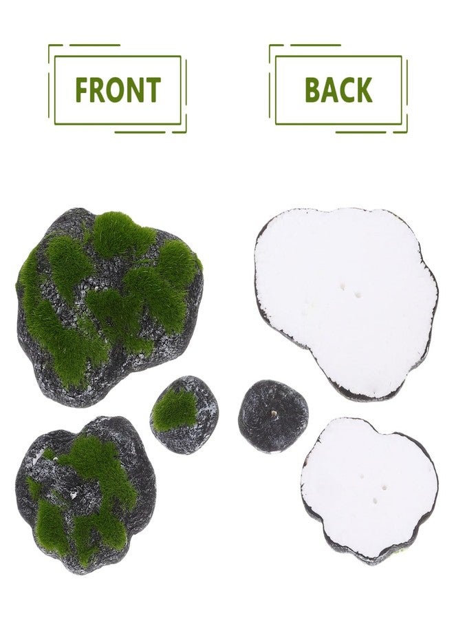 PRETYZOOM 6pcs Small Artificial Moss Rocks Lifelike Faux Covered Stones Fairy Garden Decoration Crafts Accessories Terrarium Landscaping Bonsai Landscapes Supply - Image 5