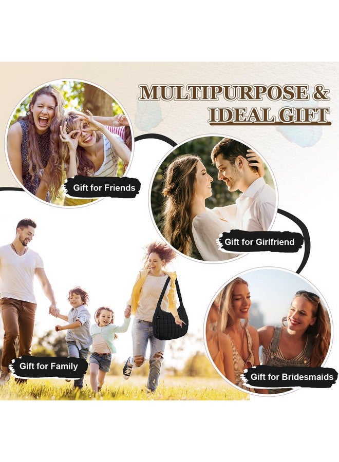 حقيبة توت مبطنة كبيرة الحجم، حقيبة كتف متقاطعة بسحاب، حقائب هوبو من النايلون الفقاعي، حقيبة يد نسائية للسفر بمقبض علوي، حقيبة مبطنة كبيرة الحجم، حقيبة حمل ناعمة كبيرة (أسود، كبير) - Image 4