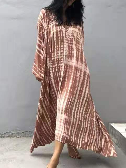 Generic 2024 European and American Beach Blouse Quick-drying Smudged Loose Large Size Vacation Robe Beach Skirt Bikini Sun Protection Shirt Coami 121 