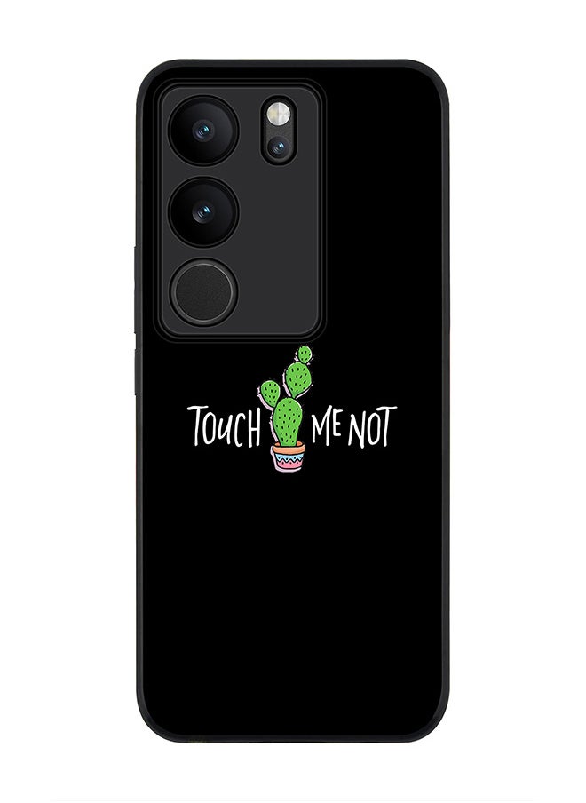 Stylizedd Rugged Black Edge case for Vivo V29 / Vivo V29 Pro / Vivo S17, Slim fit Soft Case Flexible Rubber Edges Anti Drop TPU Gel Thin Cover - Touch me not  - Image 1