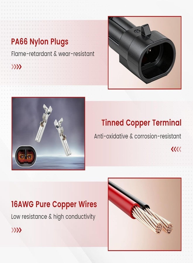 RED WOLF 16 AWG 2 Pin Waterproof Connector, Automotive Electrical Wire Connectors, 2 Wire Connector Harness Male and Female Plug Socket for Cars Truck Motorcycle Marine Boats - 5 Kits (2 Pin) - Image 4