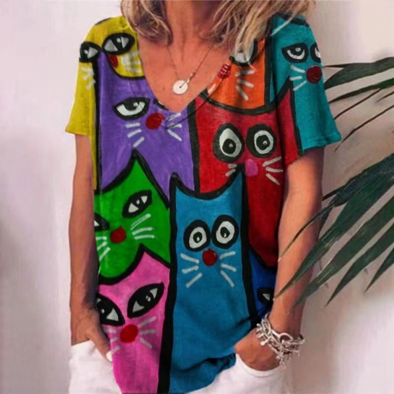 Women's positioning printed T-shirt top - Image 2