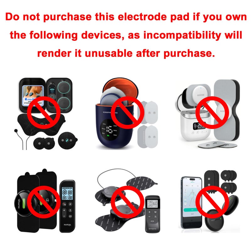 MASTOGO Tens Unit Wireless Electrode Pads, Replacement Electrode Pads with Standard 3.5mm Snap-on Connectors (4PCS/Set) (Purple) - Image 2