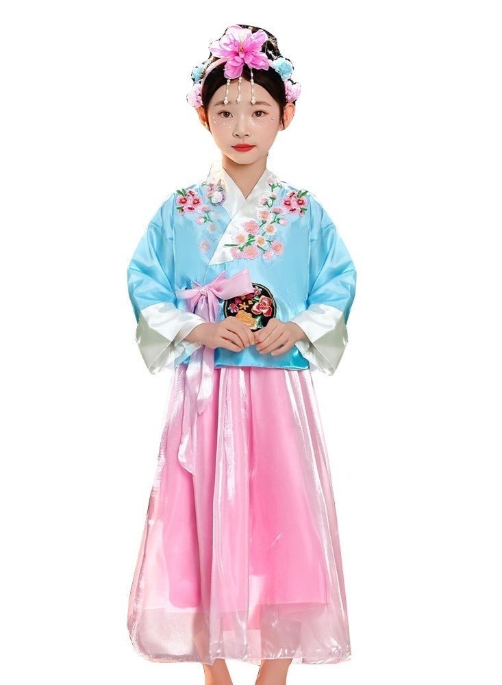 Girl Hanbok Dance Dress Korea Traditional Dress Cosplay Outfit National Halloween Costume Kids Dance Performance Wear - Image 1