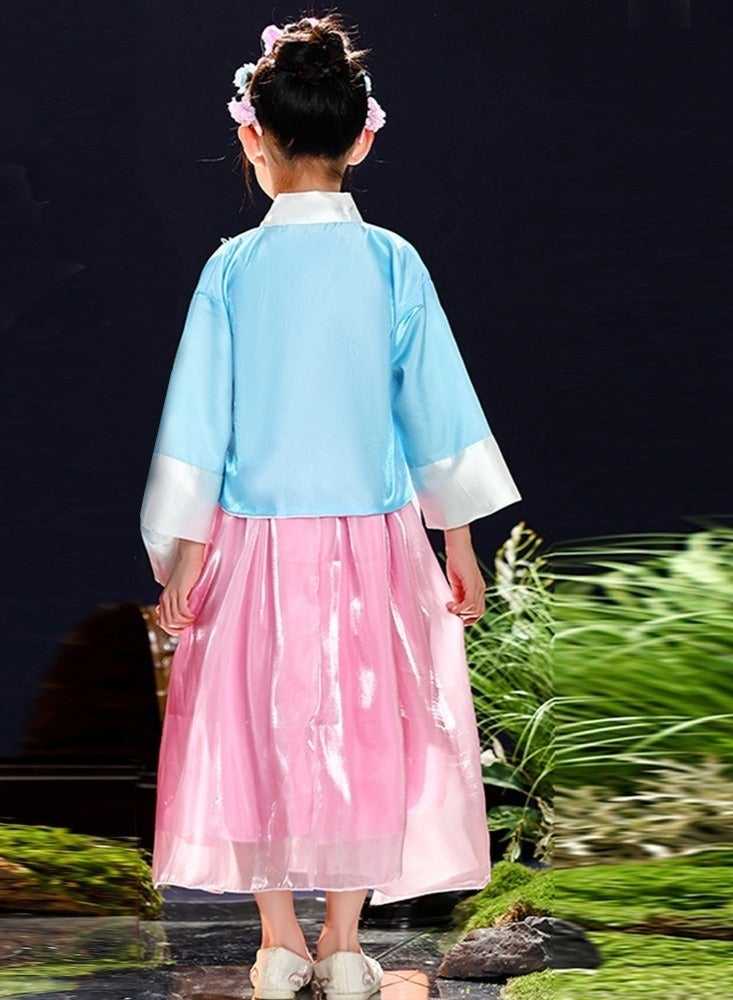 Girl Hanbok Dance Dress Korea Traditional Dress Cosplay Outfit National Halloween Costume Kids Dance Performance Wear - Image 3