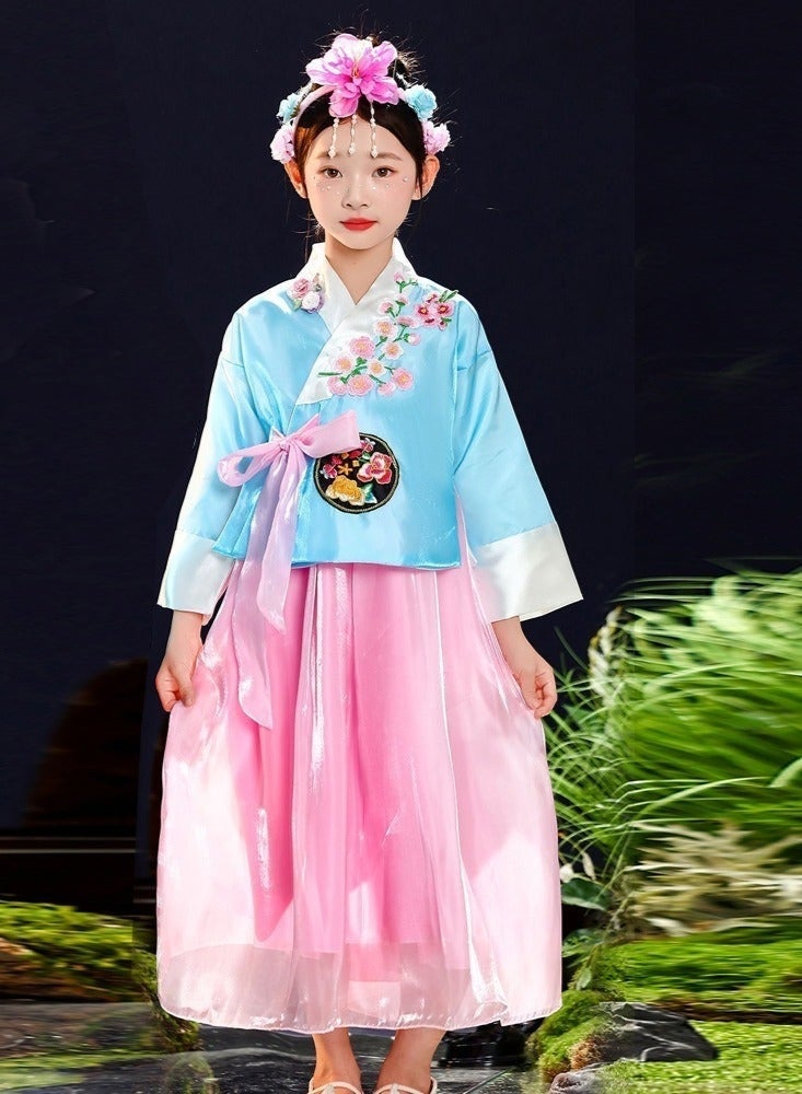 Girl Hanbok Dance Dress Korea Traditional Dress Cosplay Outfit National Halloween Costume Kids Dance Performance Wear - Image 4