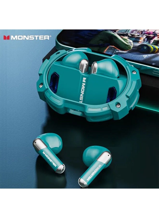 Monsters Bluetooth Monster-XKT10 Pro Wireless Sports Earphones with Mic Waterproof Noise Reduction Bluetooth 5.3 Green  - Image 1
