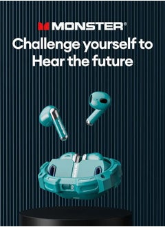 Monsters Bluetooth Monster-XKT10 Pro Wireless Sports Earphones with Mic Waterproof Noise Reduction Bluetooth 5.3 Green  - Image 2