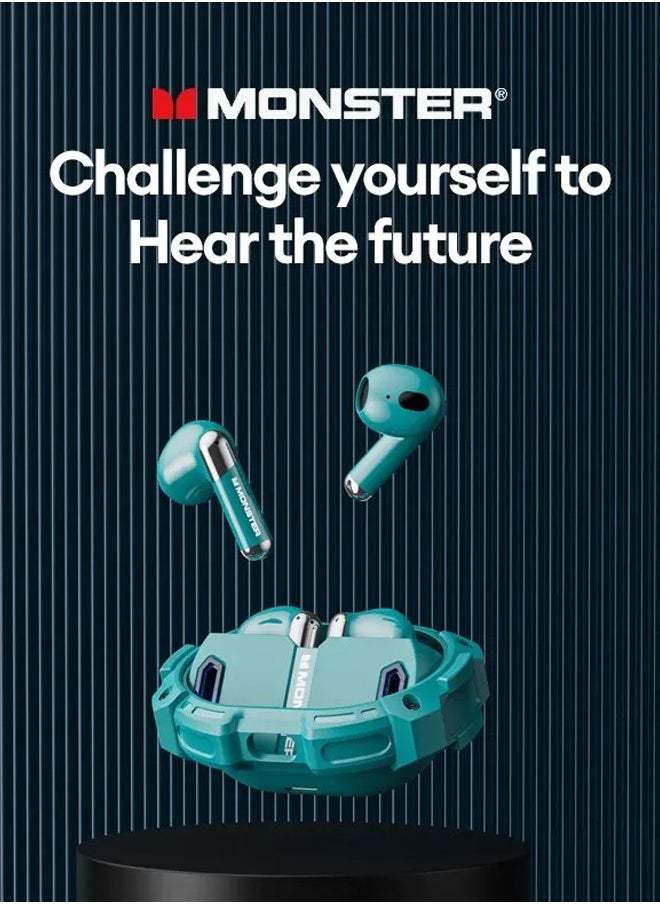 Monsters Bluetooth Monster-XKT10 Pro Wireless Sports Earphones with Mic Waterproof Noise Reduction Bluetooth 5.3 Green  - Image 2