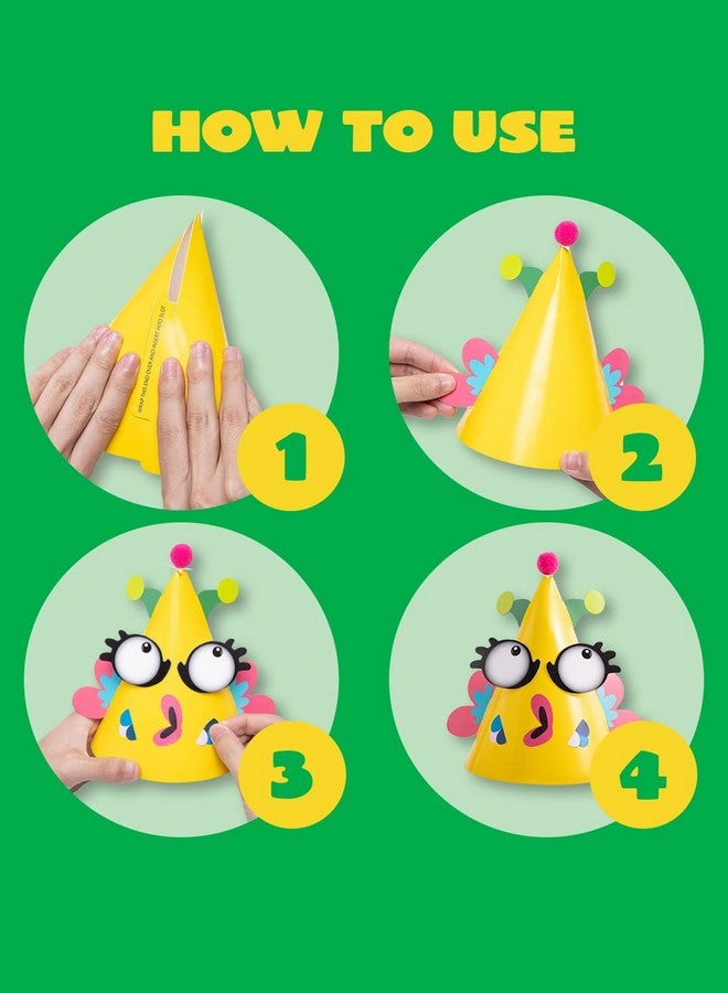 JOYIN 12 Sets Party Hats For Kids Birthday Party Games Craft Activities, Cute Animal Theme Birthday Hats Activity Kits With Stickers For Kids Holiday Party Favors - Image 3