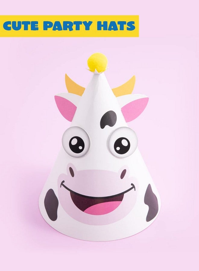 JOYIN 12 Sets Party Hats For Kids Birthday Party Games Craft Activities, Cute Animal Theme Birthday Hats Activity Kits With Stickers For Kids Holiday Party Favors - Image 4