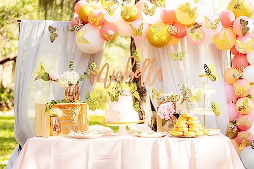 Meikeer 3D Butterfly Wall Decor 48 Pcs 4 Styles 3 Sizes, for Birthday Decorations Party Decorations, Removable Wall Stickers Interior Decorations Kids Nursery Classroom Wedding Decor (Gold) - Image 4