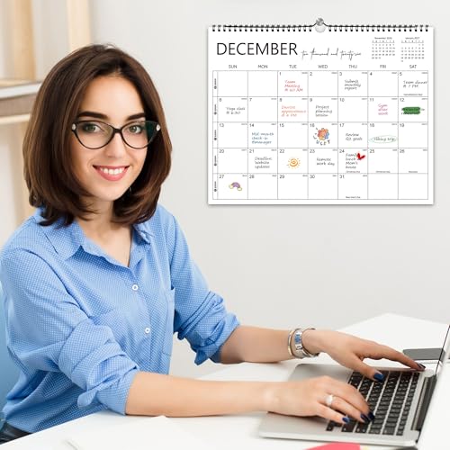 PIOOJK 2026 Wall Calendar 12 Months, Wall Calendar from January 2026 to December 2026, Large Hanging Calendar, Perfect for Home Office Monthly Organizing & Planning, Thick Paper, Julian Dates, 14"x11" - Image 5