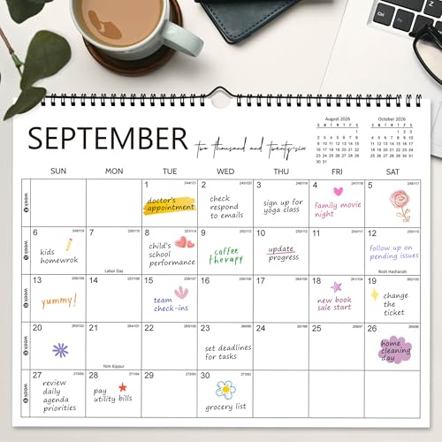 PIOOJK 2026 Wall Calendar 12 Months, Wall Calendar from January 2026 to December 2026, Large Hanging Calendar, Perfect for Home Office Monthly Organizing & Planning, Thick Paper, Julian Dates, 14"x11" - Image 3