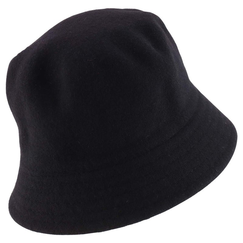 Armycrew Wool Winter Bucket Hat with Stitches on The Brim - Black - Image 3