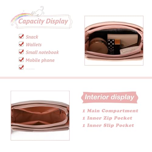 AFKOMST Small Crossbody Purses for Teen Girls,Cute Cat Girl Purse with Pendant PU Leather Shoulder Bags and Cross Body Handbags - Image 5