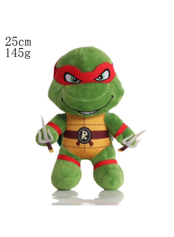 HALAMODO Teenage Mutant Ninja Turtles - 25cm Q - version Red - Eyed - Mask Ninja Turtle Plush Toy - A Sweet Item for Birthday Giving and Decorating Bedroom, Living Room, Desk Areas, Plus an Office Relaxation Toy - Image 1