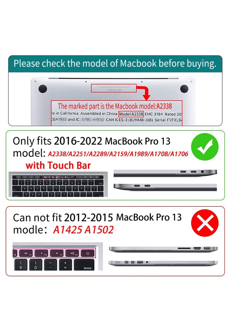 Generic - 3 in 1 For MacBook Pro 13 Inch Case 2022 2021 2020 2019 2018 2017 2016 Release A2338 M1 M2 A2289 A2251 A2159 A1989 A1706, Sparkly Hard Shell Cover +Keyboard Cover + Screen Protector--Glitter Clear - Image 1
