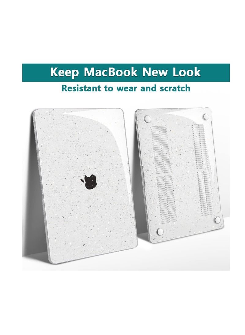 Generic - 3 in 1 For MacBook Pro 13 Inch Case 2022 2021 2020 2019 2018 2017 2016 Release A2338 M1 M2 A2289 A2251 A2159 A1989 A1706, Sparkly Hard Shell Cover +Keyboard Cover + Screen Protector--Glitter Clear - Image 1