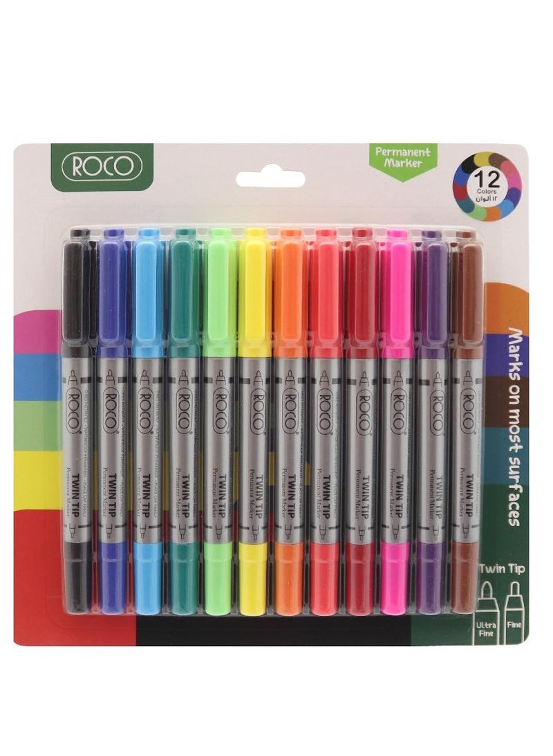 ROCO Roco Color Markers,Set of 12 Colors 
