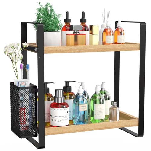 LEMIKKLE Bathroom Counter Organizer with Basket, Bathroom Organizers and Storage,Skincare Organizers for Vanity,Storage Organizers for Bathroom, Kitchen, Dresser - Image 1