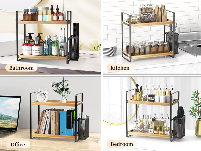 LEMIKKLE Bathroom Counter Organizer with Basket, Bathroom Organizers and Storage,Skincare Organizers for Vanity,Storage Organizers for Bathroom, Kitchen, Dresser - Image 5